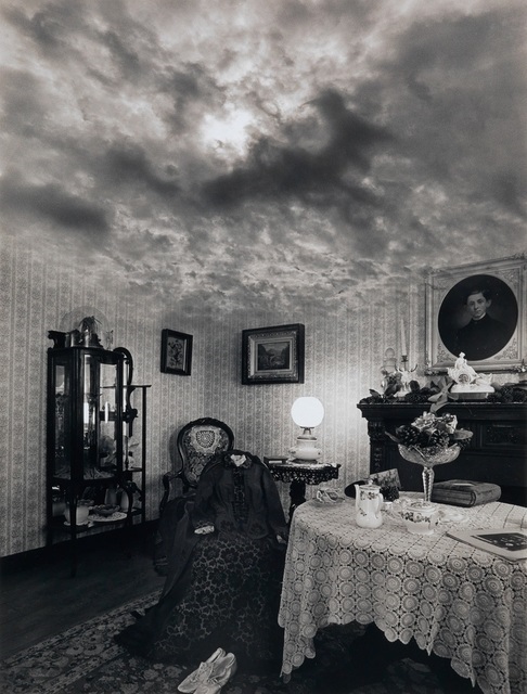 Jerry Uelsmann, Untitled (Victorian Room with Clouds)